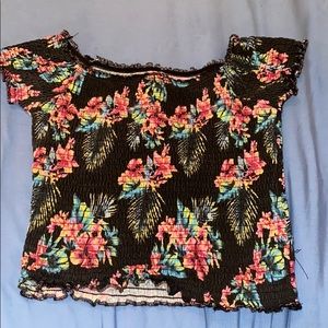 off the shoulder fitted crop top